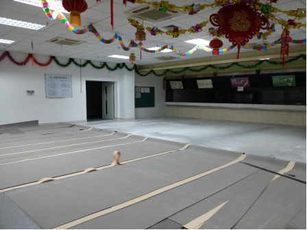 廣汽豐田食堂地面防滑改造&mdash;膠地板鋪設(shè)